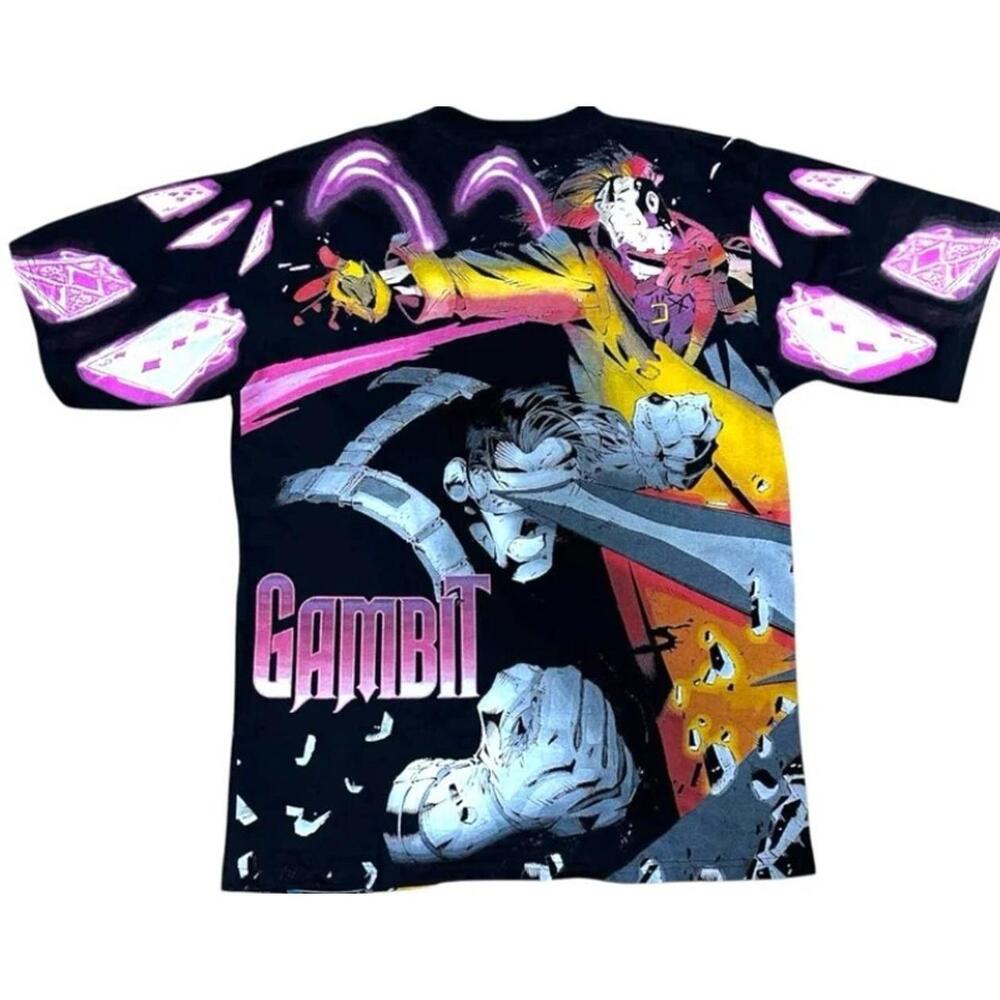 X-Men AOP shirt XL Modern Vintage XMEN MARVEL GAMBIT And CYCLOPS - Picture 2 of 2